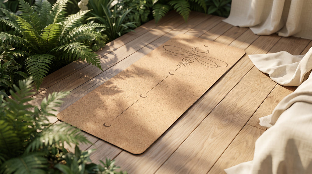 Lavafor Cork Mat on a garden deck